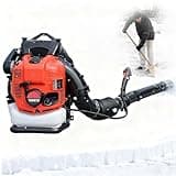High-Performance 88cc 4-Stroke Backpack Leaf Blower, Petrol Snow Blower, 9.8kg Lightweight, 12hp for Low Fuel Consumption, Large Volume Air Output for Year-Round Garden, Street Cleaning(Bule)