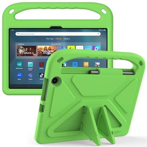 TRUKJ Tablet PC case Compatible with Fire Max 11" 2023, Shock Absorbing, with Handle,EVA, Holder, Sturdy Tablet case Compatible with Kids, Lightweight Tablet PC Cover(Green)