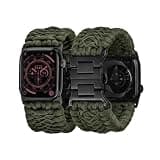 Tefeca Titan Series Paracord Band Compatible with Apple Watch Ultra 2/Ultra 49mm, Series 10 46mm, Series 9/8/7 45mm, SE2/SE/6/5/4 44mm, and Series 3/2/1 42mm (Army Green,XXL for 49/46/45/44/42mm)