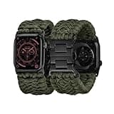 Tefeca Titan Series Paracord Band Compatible with Apple Watch Ultra 2/Ultra 49mm, Series 10 46mm, Series 9/8/7 45mm, SE2/SE/6/5/4 44mm, and Series 3/2/1 42mm (Army Green,XXL for 49/46/45/44/42mm)