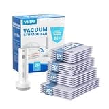 Vacuum Seal Bags for Clothing Travel, VINTAR 24 Pack Vacuum Storage Bags with Rechargeable Wireless Pump, Space Saver Bags(6 Jumbo+6 Large+6 Medium+6 Small) for Travel Luggage, Suitcase Storage