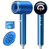 Hair Dryer with Diffuser and Concentrator, Fast Drying Ionic Blow Dryer, 6 Heat & 5 Speed Settings, Cold Shot Button, 2 Attachments for All Hair Types, Perfect for Home, Salon & Travel, Navy Blue