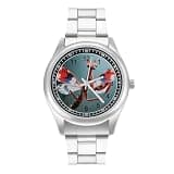 FodPand Analog Men Stainless Steel Band Watch Big Face Silver Wristwatch