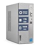 Lenovo IdeaCentre 3 Desktop, i5-14400, 16GB DDR4 RAM, 1TB PCIe SSD, Wi-Fi 6, USB-C, HDMI + VGA, Wired Keyboard & Mouse, Windows 11 Pro, Cloud Grey, Compact Business Computer