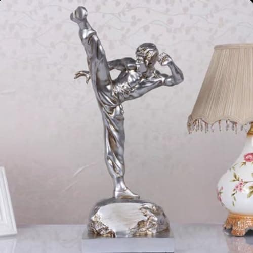 YUZDNM Decoration Art Statue Sculpture - Bruce Lee Statue Sculpture Model, Kung Fu-Knig Sculpture, Chinese Art Sculpture, Kung Fu Sculpture Collectible, Memorial Home Decoration Gifts(Color:B1)