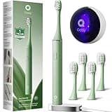 ODAY Sonic Electric Toothbrush for Adults with Wall Mounted UV-Cleaning Toothbrush Holder and 4 Brush Heads, Wireless Charging, IPX7 Waterproof, 1 Month+ Battery, Green