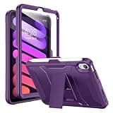 Soke Case for iPad mini 7 (A17 Pro) 2024/ Mini 6 2021 8.3 Inch,with Built-in Screen Protector and Kickstand, Rugged Full-Body Protective Cover for Apple iPad mini 7th/6th Generation - Purple