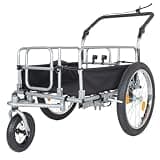 Calivox Bike Cargo Trailer, 3-in-1 Steel Bicycle Trailer Stroller Pull Cart with 20 x 2.6 Inch Fat Tires, Suspension, 150 lbs Capacity for Outdoor Hauling