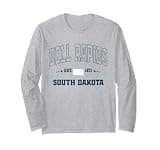 Vintage Dell Rapids South Dakota SD Navy Sports Athletic Long Sleeve T-Shirt