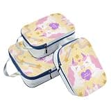 With Zipper 3 Set Travel Packing Cubes For Suitcases 100% Polyester Space Saver Travel Bags, Dreamy Cute Unicorns (3 Set)