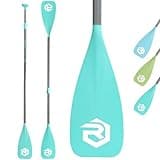 rillrun SUP Paddle - Paddle Board Paddle 4 Piece Stand Up Paddleboard Paddles Lightweight Floating Kayak Paddle - Light Blue - Light Green - Lake Green