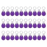 PATIKIL 125kHz T5577 RFID Key Fob Tag, (Purple) (30pcs), Writable Rewritable Smart Key Fobs Tags Blank Clone IC Card Key Classic 1K, Suit for - Entry Access Control Systems