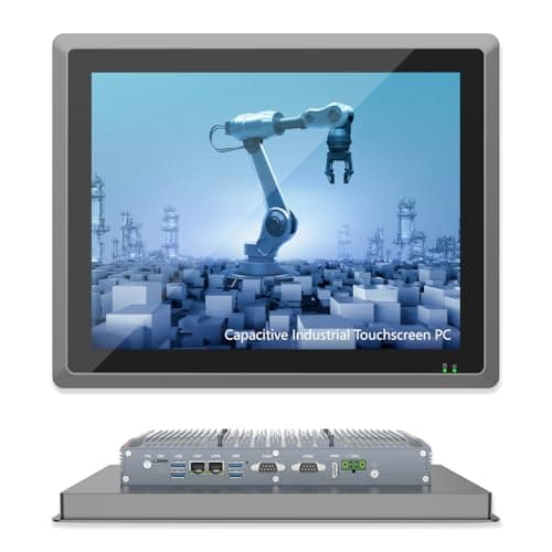 NORQIN 17 inch Fanless Industrial Embedded Panel PC,10 Point Capacitive Industrial Touch Screen Panel Computer,IP65 All-in-One Computer,Windows OS,Kiosk,Factory,Automation (i3-7100U,8G RAM 128G SSD)