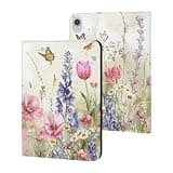 Watercolor Wildflowers Butterflies Compatible with iPad Series Flip-Style Case Soft TPU Back Stand Protective Cover