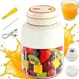 Portable Electric Juicer Blender, 2026 Cordless Juice Cup with Dual Lids, Compact Travel Drinking Cup with, Personal Size for Shakes, Smoothies, Office, Outdoor & Home Use,White 44 OZ/1300 ML