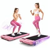 Pink Walking Pad with Incline - Under Desk Treadmill with Vibration Plate