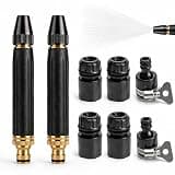 Powerful High-Pressure Water Gun for Car Cleaning, Heavy Duty High Pressure Hose Nozzle, Water Gun with Booster Nozzle, High Pressure Washer for Car Wash, Patio, Driveway, Outdoor Cleaning (3, Black)