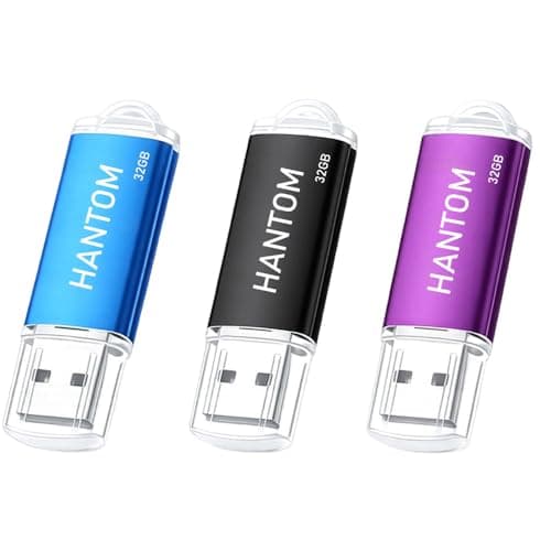 3pcs 32GB USB 2.0 Flash Drive Thumb Drive Jump Drive,3 Colors Blue Black Purple