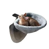 SNBBGT Cat Desk Bed-Extra-Large Clamp & Sunken Hammock Design,Soft Faux Rabbit Fur Material,One-Click Folding,Suitable for Various Desktops, Holds Up to 40lbs(Gray