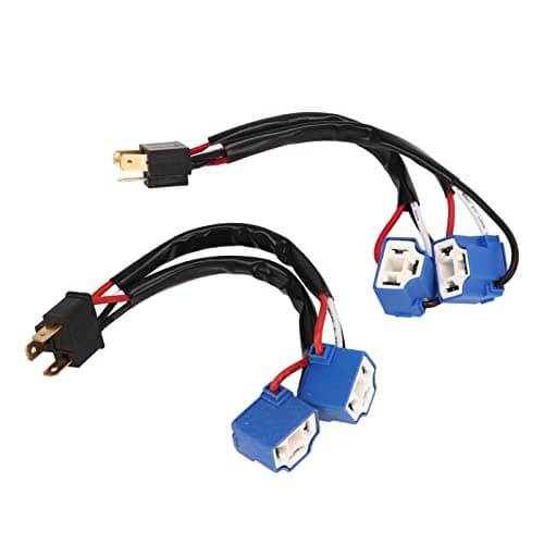 Thonlai H4 9003 Wire Harness Sockets, 2 Way Splitter Y Design Headlight Conversion Harness with High Grade Copper Core 18 AWG, for Truck Pickup LED Wire Cable Plug
