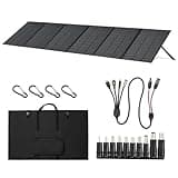 600W Portable Solar Panel, 48V Foldable Solar Panel 25% High Efficiency IP68 Waterproof with 10ft 4-in-1 Cable and 10×DC Adapter, Adjustable Kickstand for Power Station Camping RV