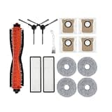 BHFGDH Robot Vacuum Replacement Spare Parts,TriCut Main Brush Dust Bags Hepa Filter Mop Pads Accessories,Compatible for Xiaomi X20 Max D109GL(A)