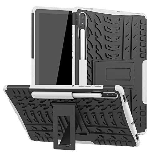 YWXTW Business Case for Samsung Galaxy Tab S6 10.5 Inch Model SM-T860 SM-T865 SM-T867 2019 Release Tablet with S Pen Holder and Kickstand, Heavy Duty Shockproof Support S Pen Wireless Charging - White