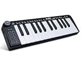 M-VAVE 25 Keys Mini Keyboard – Professional Beat Maker and Keytar for Keyboard Music Production Builtin Battery Wireless Connect Black