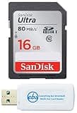 SanDisk SDHC Card Class 10 Ultra 16GB for Trail Cameras SDSDUNC-016G-GN6IN
