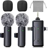 PGDLOF Wireless Mini Microphone for iPhone Android ipad Phone Camera: 3 in 1 Bluetooth Lavalier Lapel Mic for Video Recording - Clip on Shirt Microphones for Tiktok YouTube Podcast Vlogging