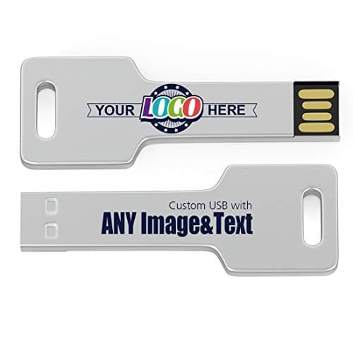 MEINAMI Customized Key Shape USB Flash Drive Thumb Drive Personalized Metal Memory Stick 512MB 100 Pack