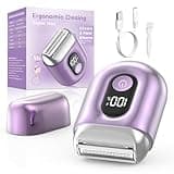 Cordless Electric Shaver for Women: Mini Electric Razors with LED Display - Rechargeable Bikini Trimmer -Beginner IPX7 Waterproof Wet Dry Face Razor for Body Pubic Leg (Light Purple)