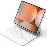 EUNOVULIT for Samsung Galaxy Tab S10+/S9+/S9 FE+/S8+/S7+ 12.4" Case with Keyboard, Backlit Magic Keyboard Case wtih Multi-Touch Trackpad, Floating Cantilever Stand, Stain-Resistant, LED Display,White