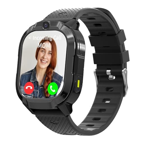 4G Kids Smart Watch with GPS Tracker & Phone Call for Age 5-12,Tracking Smartwatch with SOS Calling, School Mode, Parental Controls, Video Call Voice Chat Camera Alarm Clock Flashlight Birthday Gifts