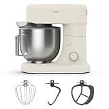 Martha Stewart 5.3Qt Stand Mixer, 12-Speed Tilt-Head Electric Kitchen Mixer with Stainless Steel Bowl, Dough Hook, Whisk & Beater, Splash Guard, Ideal for Baking Bread, Cake & Whipping, Linen Cream