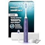 Philips Sonicare 6500 Series Electric Toothbrush - Next-Generation Sonicare Technology, Pressure Sensor, 9 Brushing Settings, SmarTimer, BrushPacer, 21-Day Runtime, Travel Case, Purple, HX7417/05