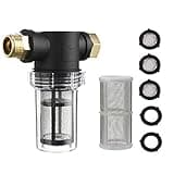 Aumotop Garden Hose Filter Pressure Washer Inlet Water Sediment Filter - Protects Cleaning Appliances - 2 Pcs - 3 Pcs Hose Washer - Suitable for Household Use