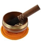 NUOBESTY Tibetan Singing Bowl Set for Meditation with Copper Sound Bowl, Wooden Mallet, and Orange Cloth Pad, for Mindfulness and Relaxation Yoga Practice