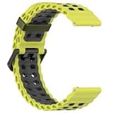 LYSMVIVI Marine Sport Watch Band 24mm With Quick Release, Waterproof Breathable Silicone 24mm Smart Watch Strap for Men Women (Lemon/Grey)