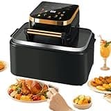 12L Multifunctional Air Fryer & Hot Oven - Smoke, Healthy Crisp Cooking, Easy-Clean Design, XL Capacity for Family Meals - Gray (Black)
