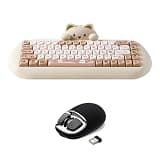 YUNZII C68 Wireless Mechanical Keyboard(Brown, Milk Switch), YUNZll C1 Silicone Wireless Mouse(Black Silver)