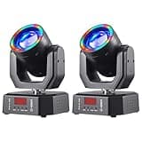 2Pack Mini Moving Head Lights for Dj Lighting Led Beam Projector Stage Light for Party