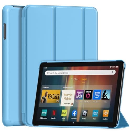 New 8 inTablet Case, Lainergie Slim Light Smart Trifold Stand PU Lether Cover with Auto Wake/Sleep Incompatible with Old Version,Hibiscus
