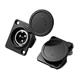 PNGKNYOC 3 Pin GX16 Waterproof Panel Mount Socket, 16mm Aviation Male Connector with Protective Cap for E-Bike, Motorcycle (2-Pack)