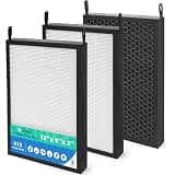 3-Pack Replacement Filter Compatible with Nuwave OxyPure Air Purifier 47001 47002 47003 47004, H13 True HEPA & Carbon for Large Room Pet Hair, Wildfire Smoke & Odors