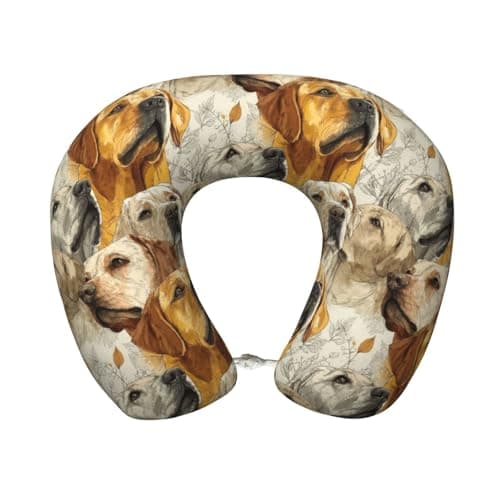 Mosytuky Labrador Retriever Dog (1) Pattern Travel Pillow,Memory Foam Neck Pillow Head U-Shaped Neck Pillow for Sleeping Rest, Airplane Car & Home Use