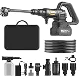 Cordless Portable Washer, 1200 PSI Battery Operated Washer with Brushless Motor, Battery, 23FT Elastic Hose, 3 Level Adjustable; Handheld Washer for Car, Home, Patio, Driveway (Obsidian Black)