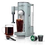 Ninja Pods & Grounds Specialty Single-Serve Coffee Maker, K-Cup Pod Compatible, Built-In Milk Frother, 6-oz. Cup to 24-oz. Travel Mug Sizes, Iced Coffee Maker, Glacier Blue, PB051GB