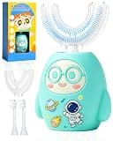 KEGOZ Kids Electric U Shaped Toothbrush for Ages 2-12, Green