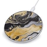 Black Golden Marble Ink Wireless Charger, Fast Charging Pad